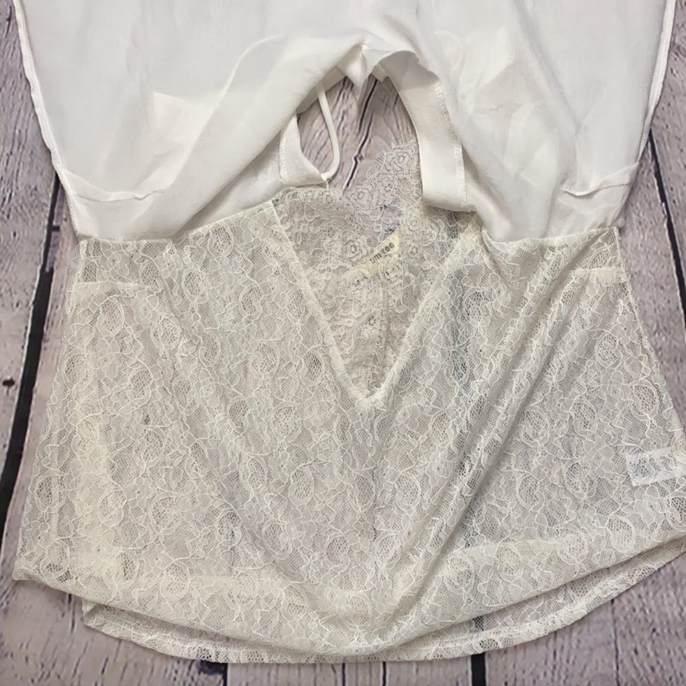 umgee Off-White W/Lace Tank Top Size: Large - Picture 16 of 16